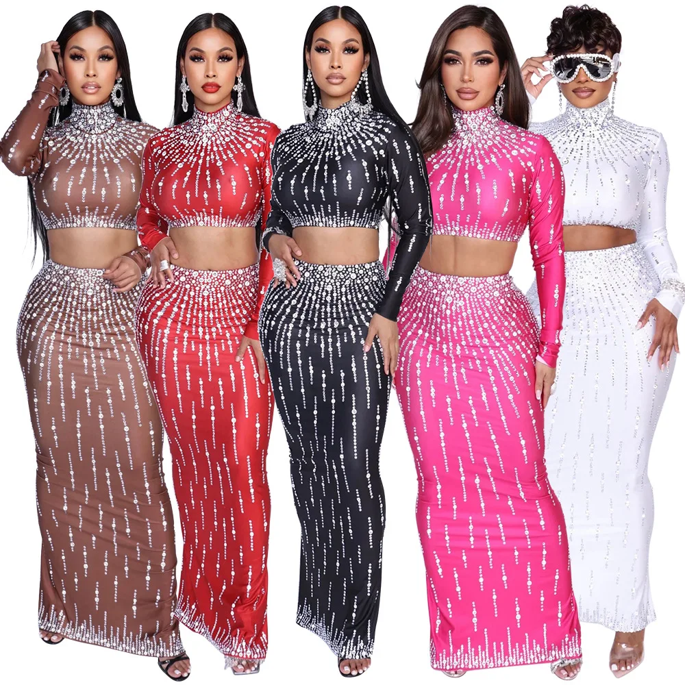 Crop Top Crochet - Vrouwen Set Straat Lange Mouw Print