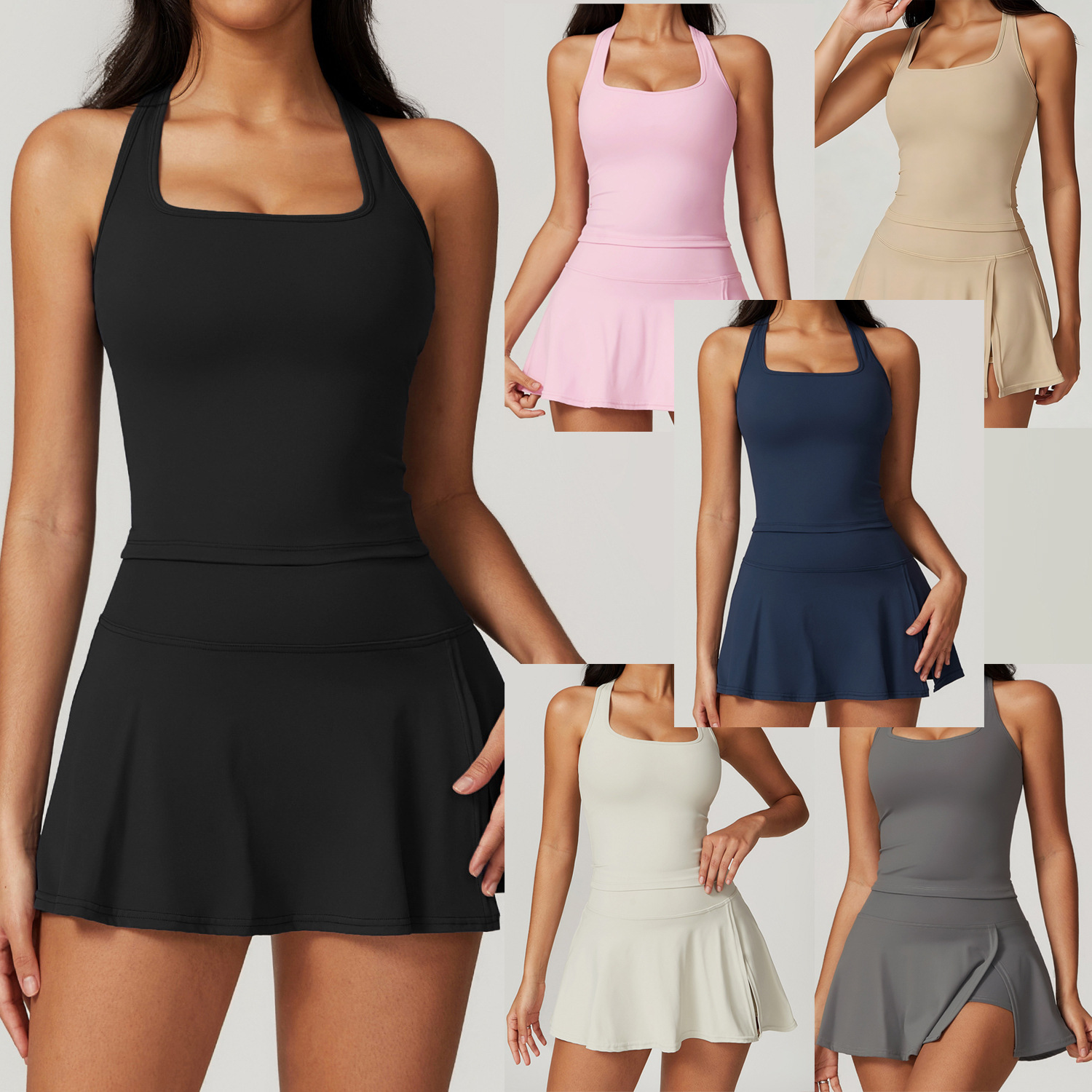 Crop Top Crochet - 2-delige tennisjurken voor dames, minirokset met