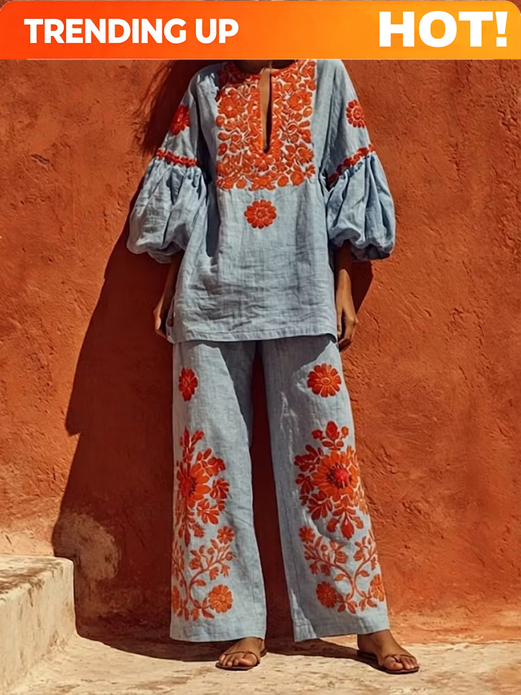Linen Pant Wide - Op maat gemaakte dames boho linnen